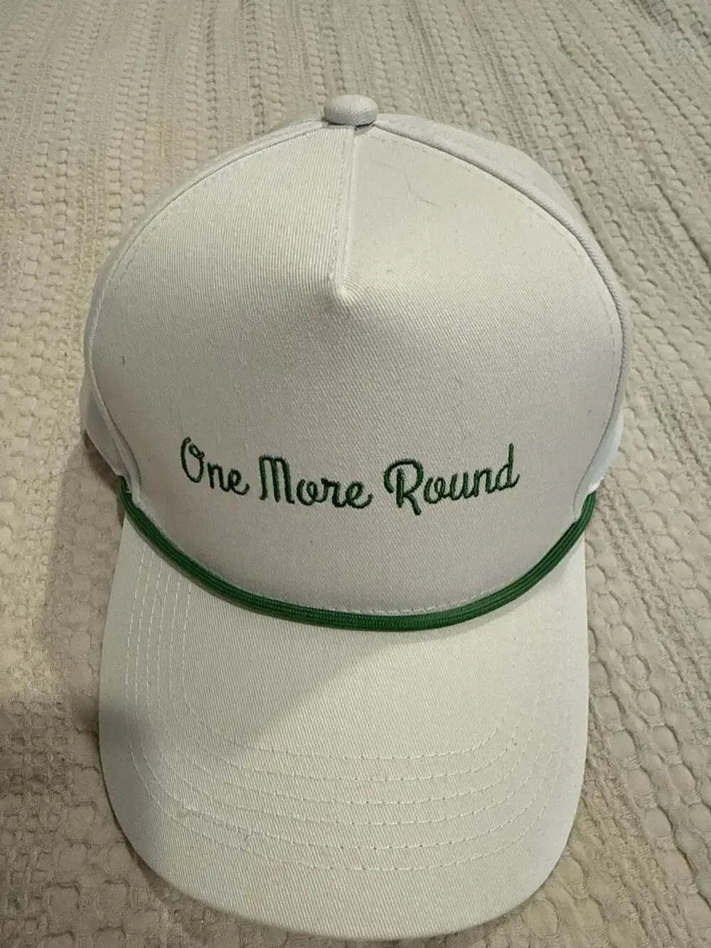 One More Round White Rope Golf Hat Adjustable Strapback